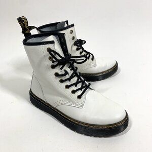 Dr. Martens Women's Zavala Boots White Size 7 Leather Ankle Combat AW004 Lace Up